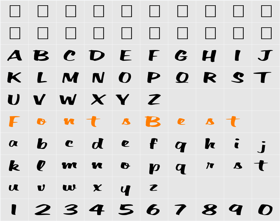 BigFictionText ttext Character Map