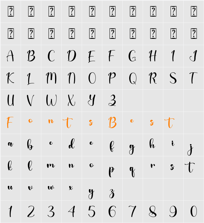 Beatlove -Personal Use Character Map