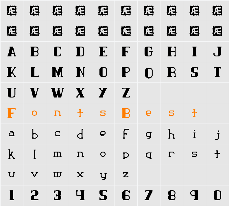 Classic Trash 2 BRK Character Map