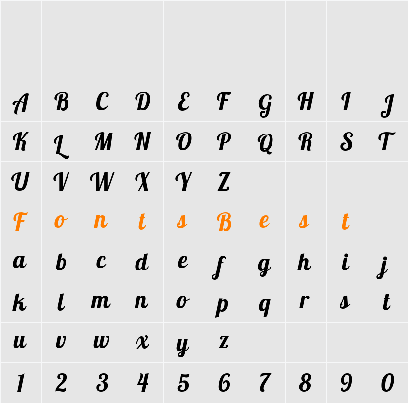 Galada Character Map