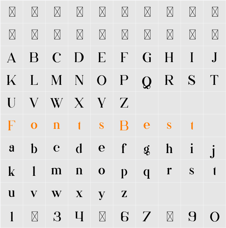 AkrasiaVP Demo Style Character Map