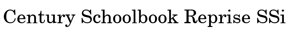 Century Schoolbook Reprise SSi Font Image