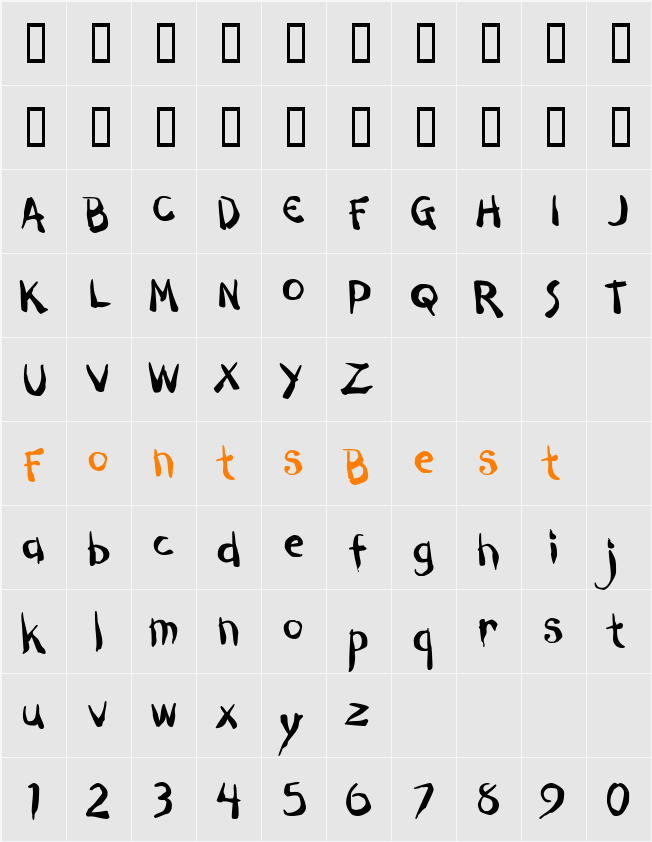 Dark Half BTN Character Map