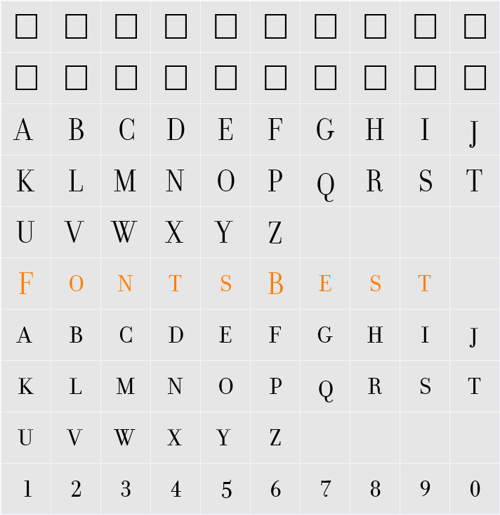 FilosofiaGrandCaps Character Map