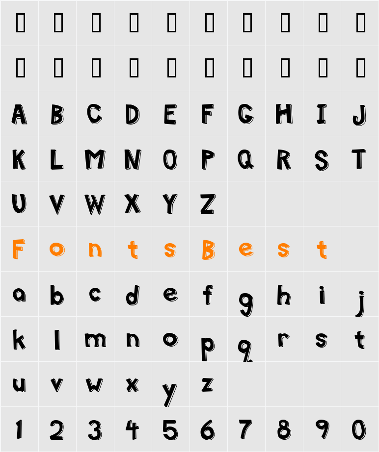 MittenLeft Character Map