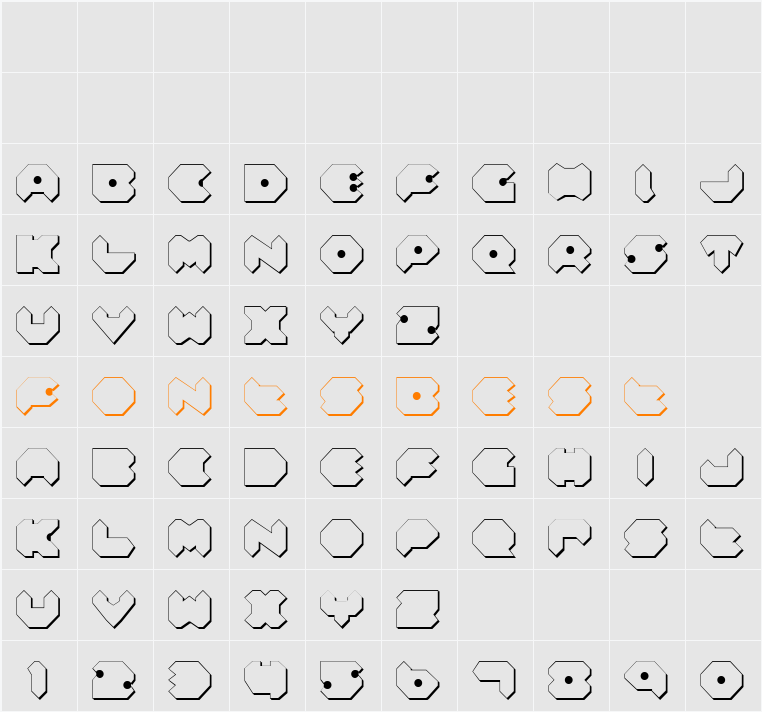 Feldercarb Shadow2 Character Map