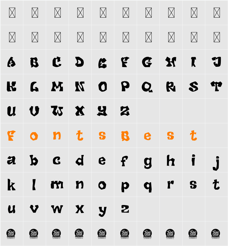 ANTI GRAVITY Personal Use Character Map