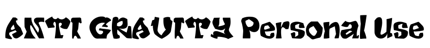 ANTI GRAVITY Personal Use Font Image