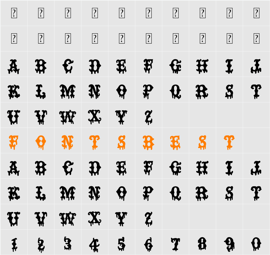 BAD MOTHER FUCKER Character Map