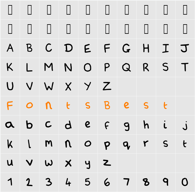 ArminsFrozenPeas Character Map