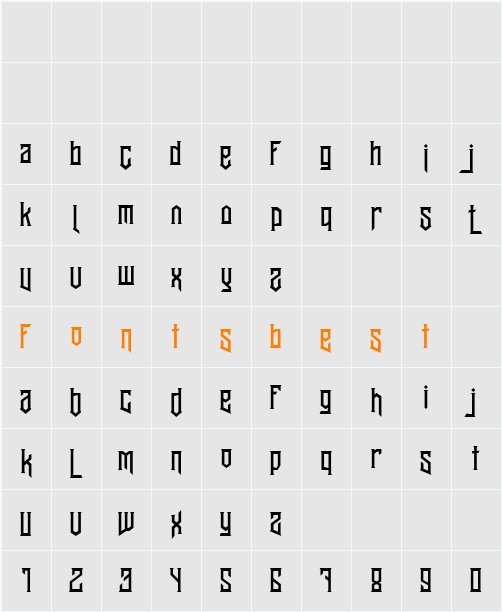 Banten Unfamous 2 Lowcase Alt Character Map