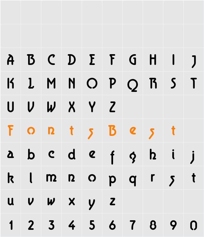 Aerolite Bold Character Map