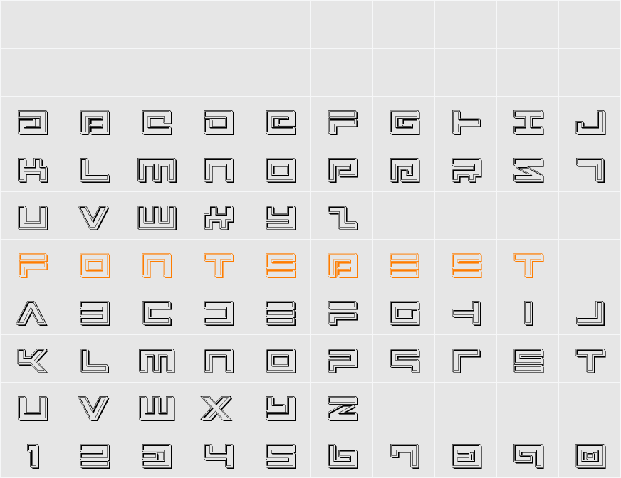 Avenger Engraved Character Map