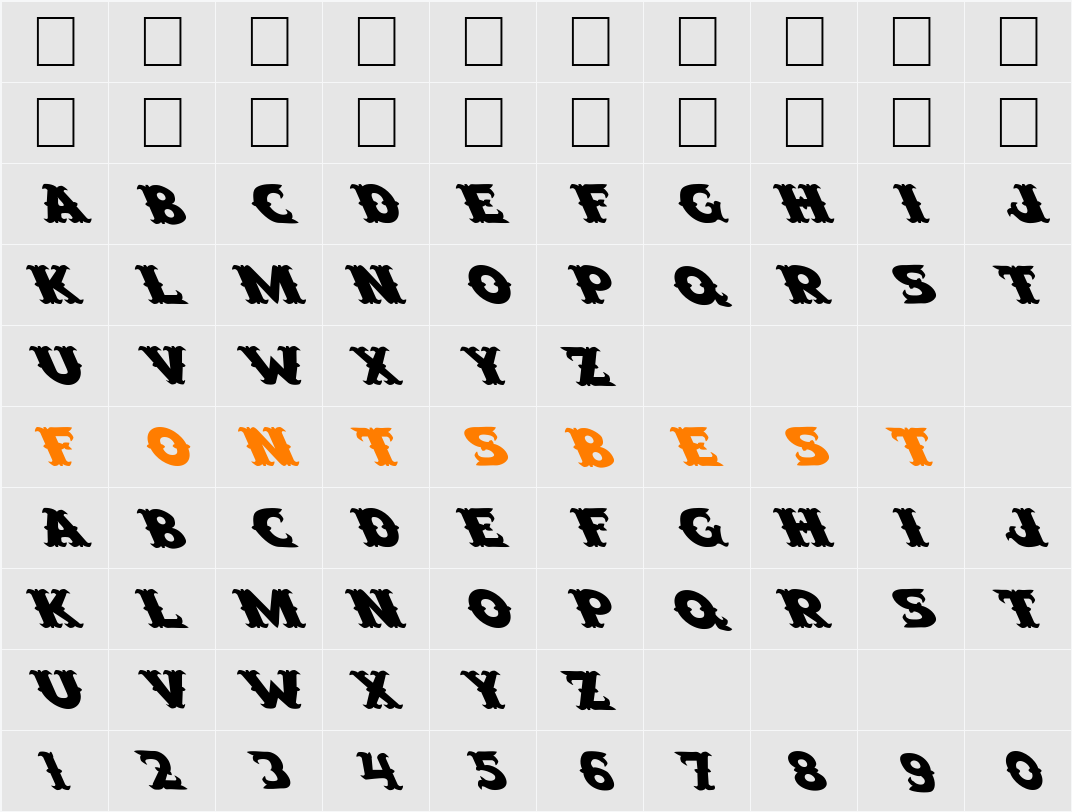 FZ UNIQUE 42 LEFTY Character Map