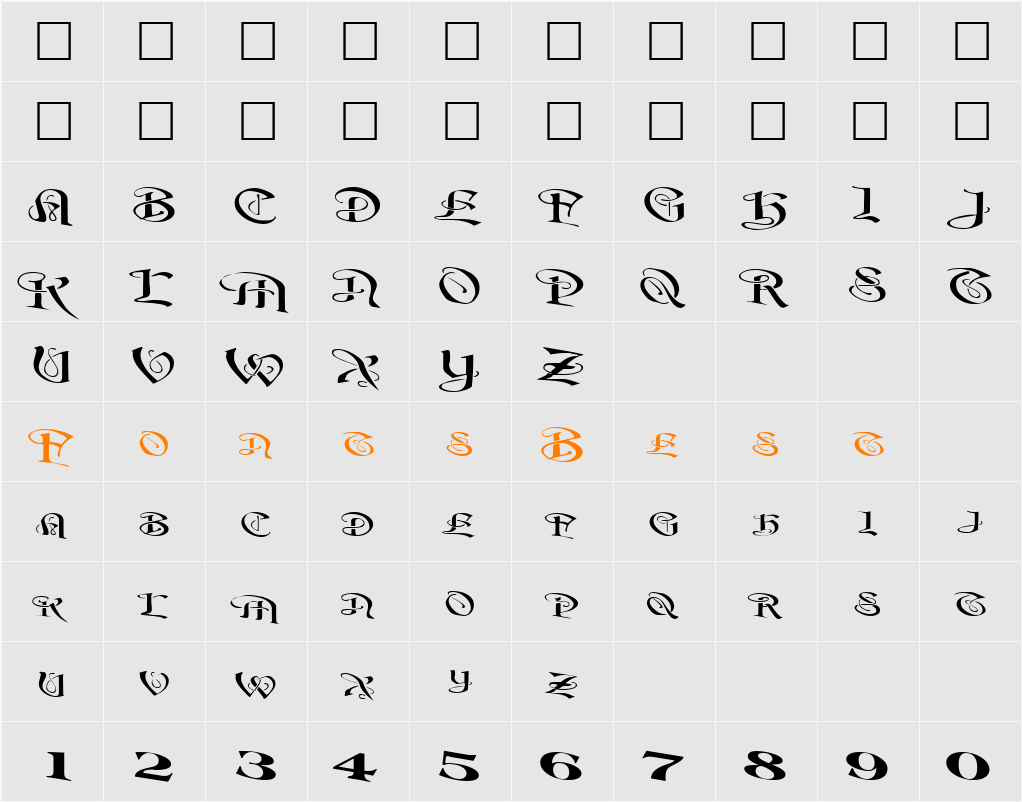 BeavertonPlace ttext Character Map