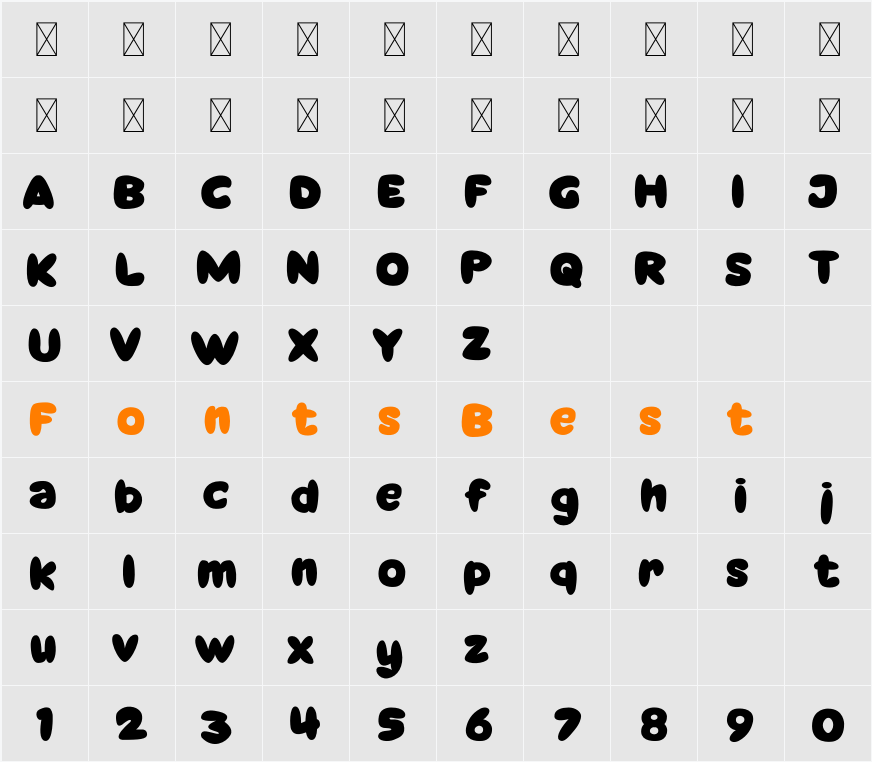 Brocil Character Map