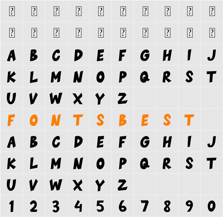 BLACK FRIDAY Character Map