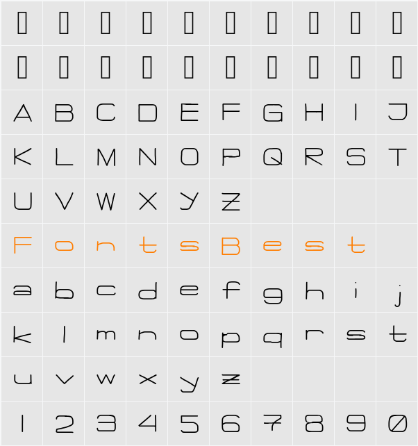 Flattie Medium Character Map