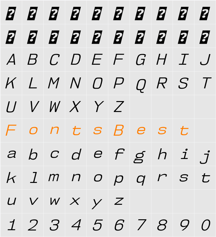 NK57 Monospace Bk Character Map