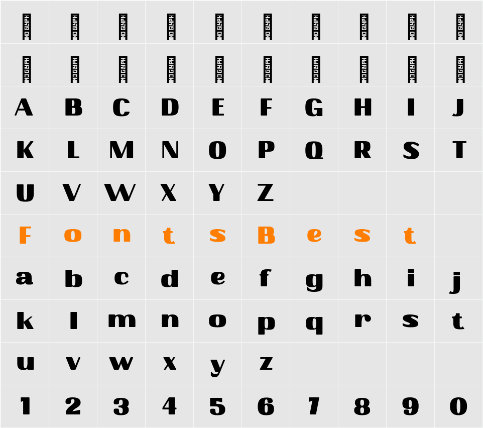 Boldoy Character Map