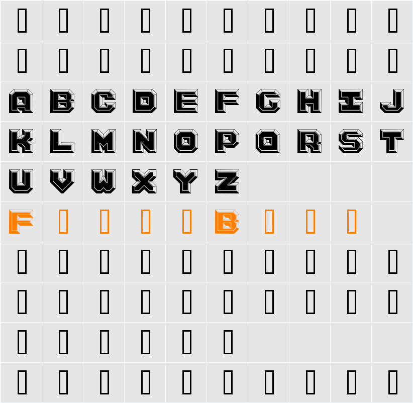 ArgentumBlack Character Map