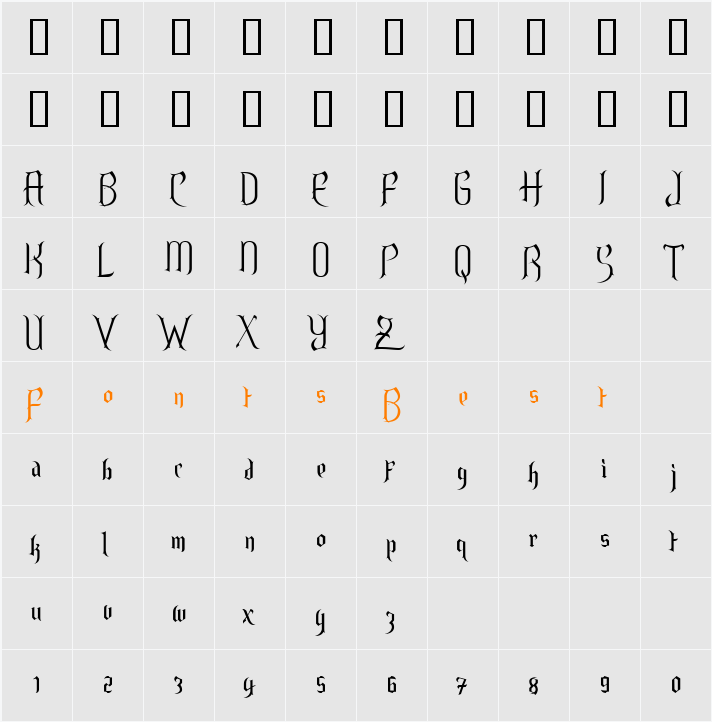 Charmed ii Light Character Map