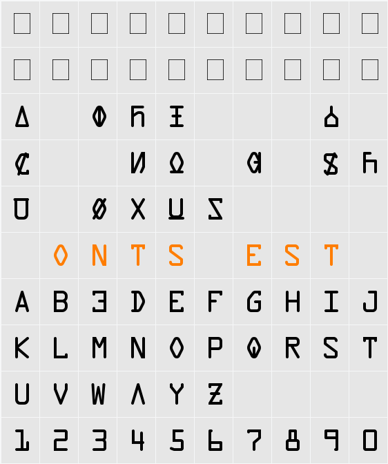 Data Control Unifon Character Map