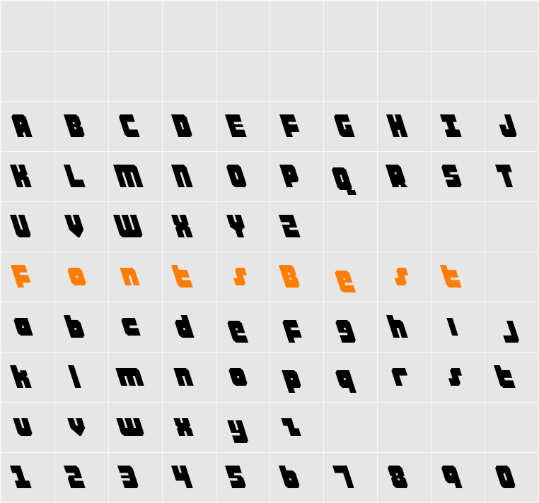 Alpha Taurus Leftalic Character Map