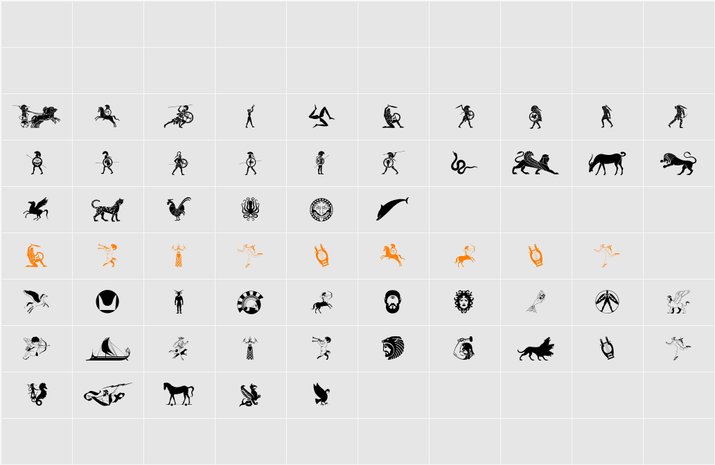Mythical & Hoplite Noodgies Character Map