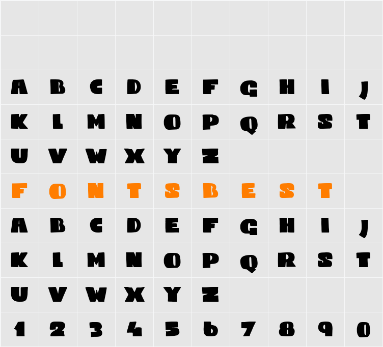 DK Codswallop Character Map