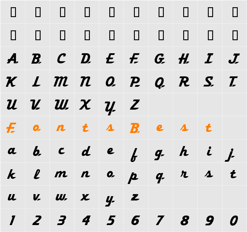 Fleetwilly Character Map