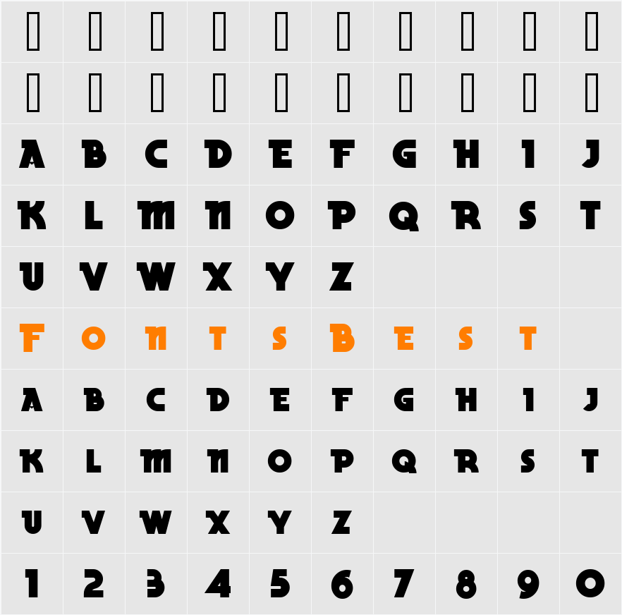 BeckerBlackNF Character Map