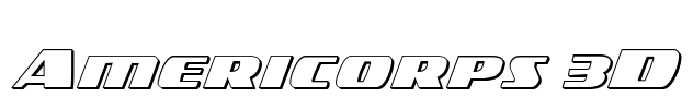 Americorps 3D Font Image