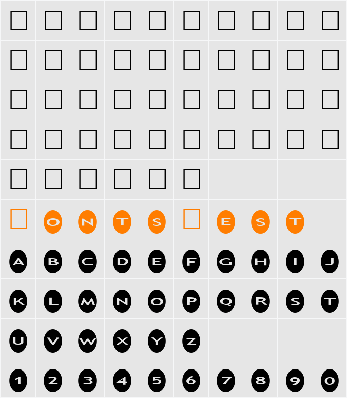AlphaShapes ovals Character Map