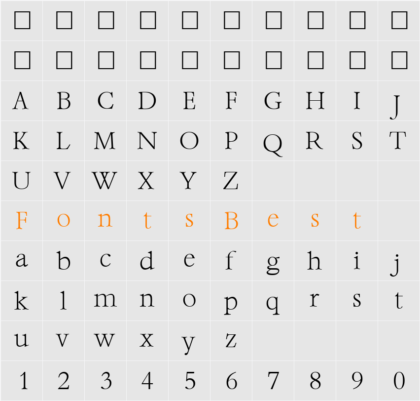 Bernstein-Xlight Character Map