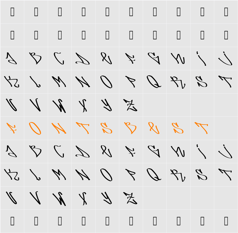 arsone Character Map