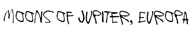 Moons of Jupiter, Europa Font Image