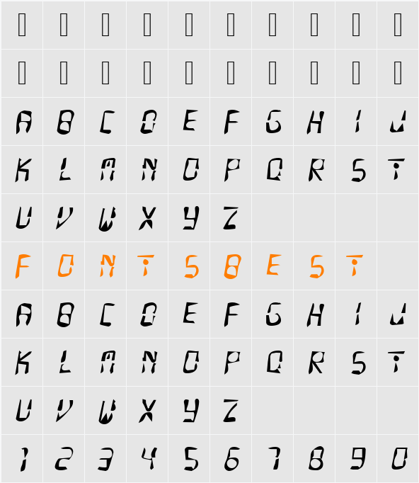 DTCDirtyM27 Character Map