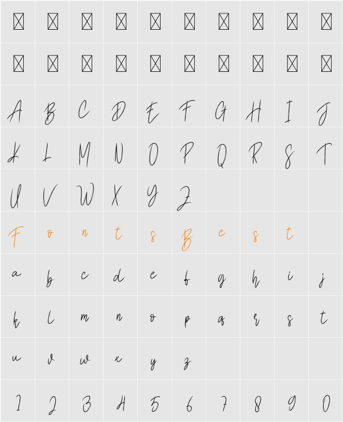 Belginda Character Map