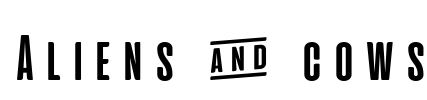 Aliens & cows Font Image