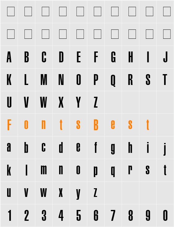 Context Ultra Condensed SSi Character Map
