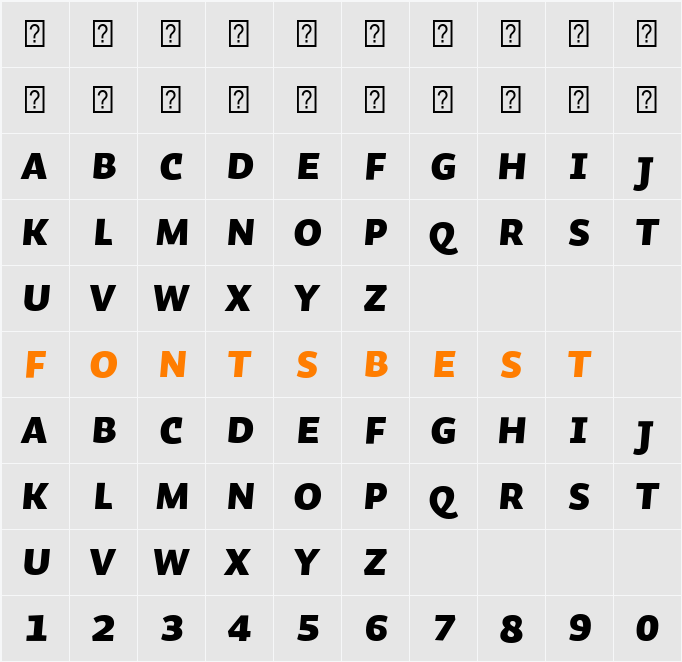 Auto 3 SmCp Character Map