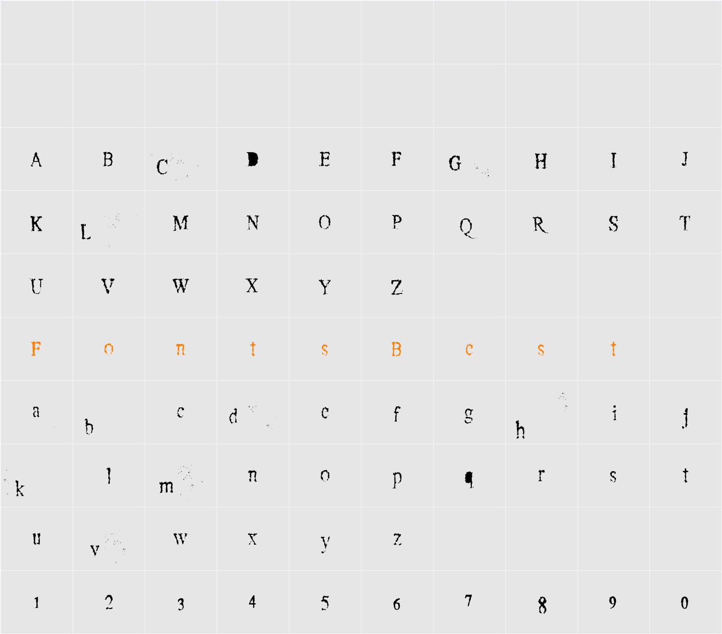 Crusti Character Map