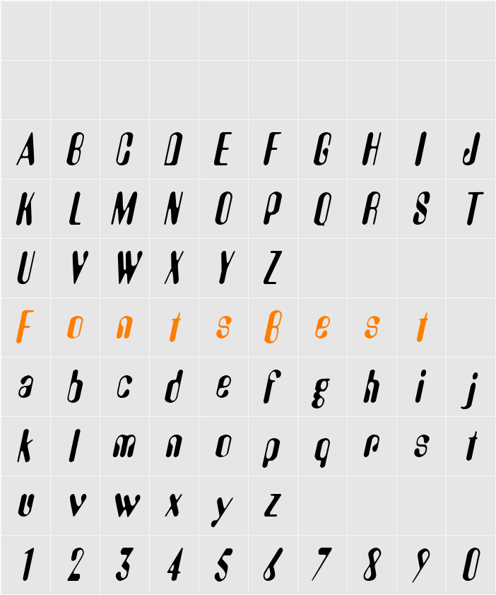 AlienEyeCondensed Character Map