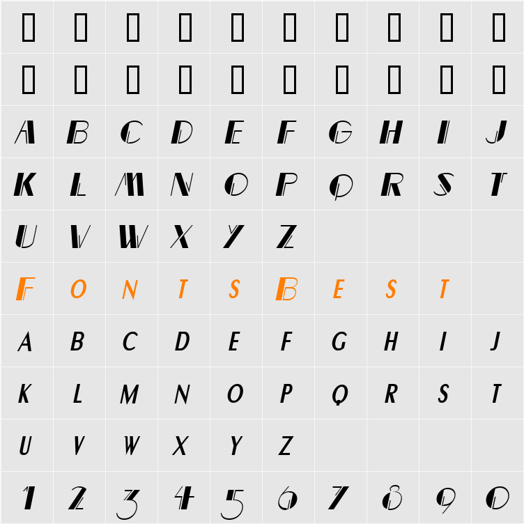 Banco Character Map