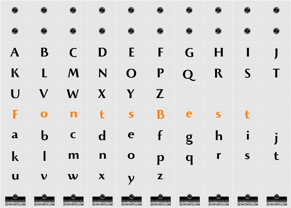 Beatrix Antiqua SemiBold Character Map