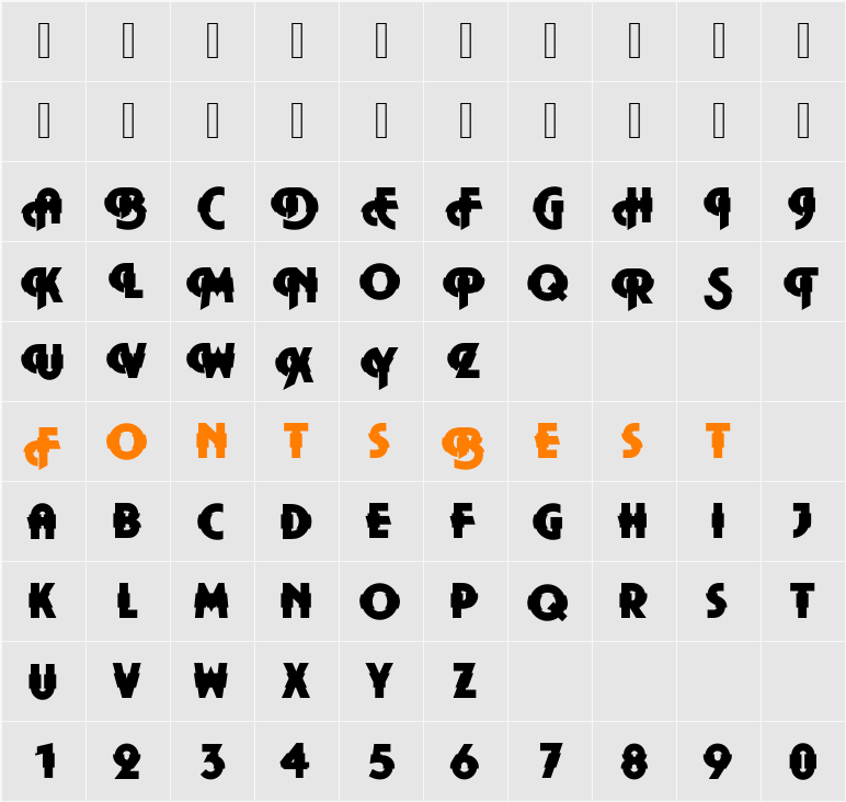 DTCPlazaM44 Character Map
