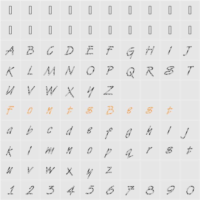 DTCVanDijkM28 Character Map