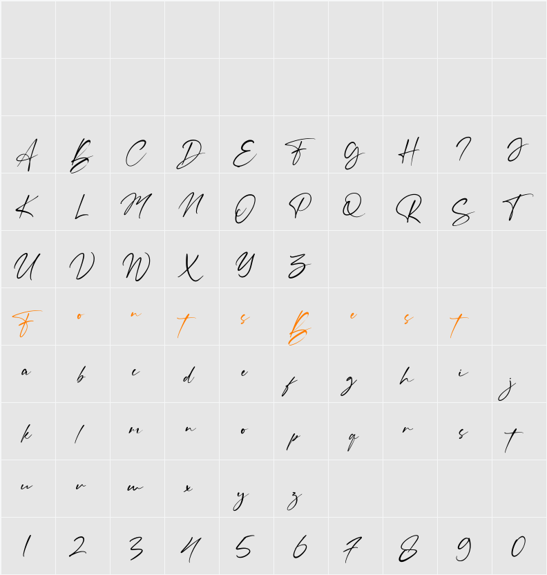 Belmonth Character Map