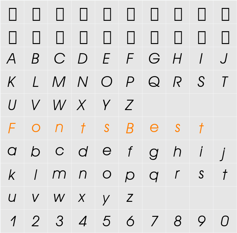 AvantGarde Bk BT Character Map